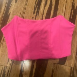 strapless pink corset